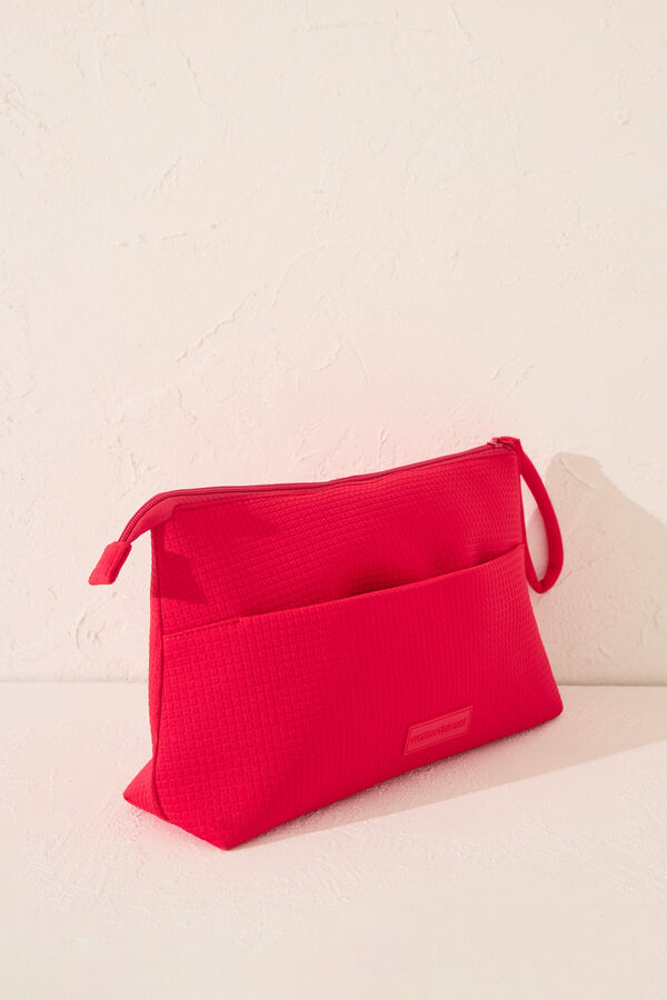 Womensecret Neceser mediano de neopreno color coral naranja