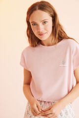 Womensecret Pijama corta 100% algodón espalda anudada rosa rosa
