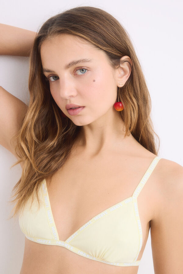 Womensecret Sujetador triangular algodón copas extraíbles amarillo amarillo