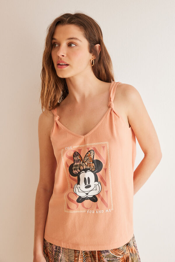 Womensecret Pijama corta 100% algodón ocre Minnie naranja