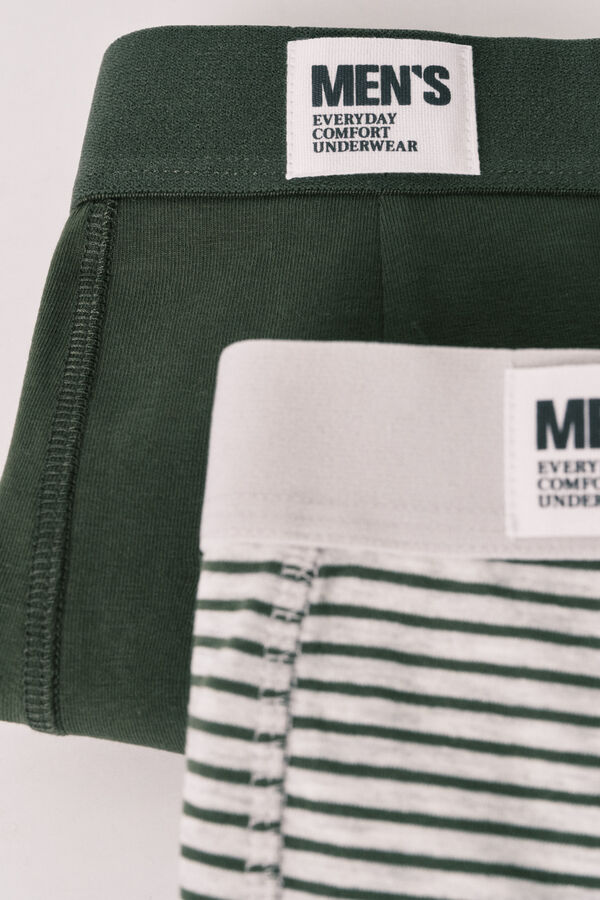 Women'secret Pack 2 calzones b&oacute;xer verde y rayas verde