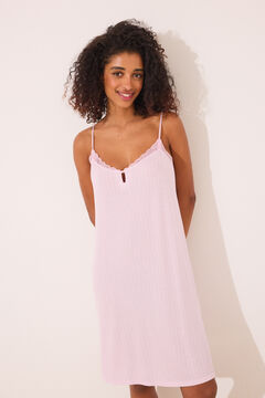 Womensecret Camisón corto de viscosa rosa rosa