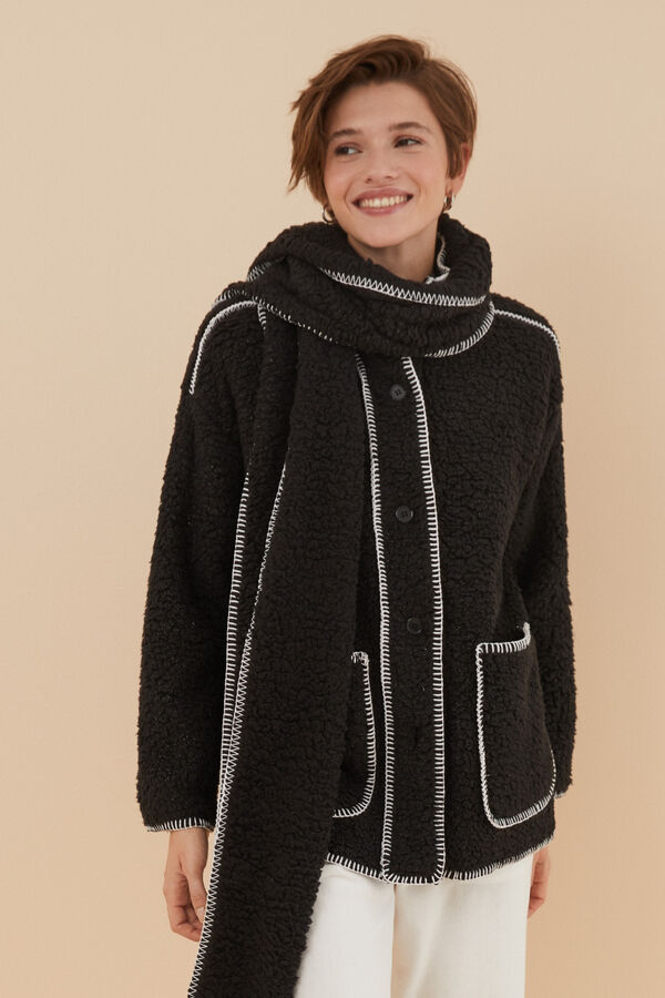 Womensecret Bata borreguito lurex con bufanda gris