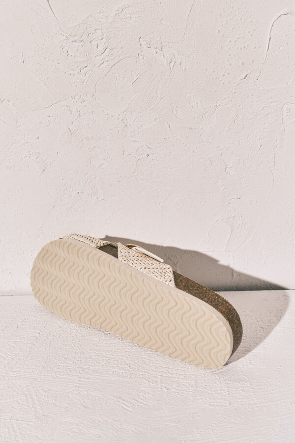 Women'secret Sandalias bio de tiras cruzadas blanco caf&eacute;