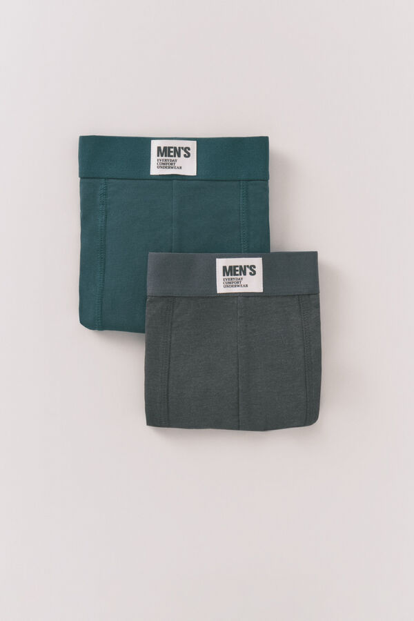 Women'secret Pack de 2 boxer liso verdes verde