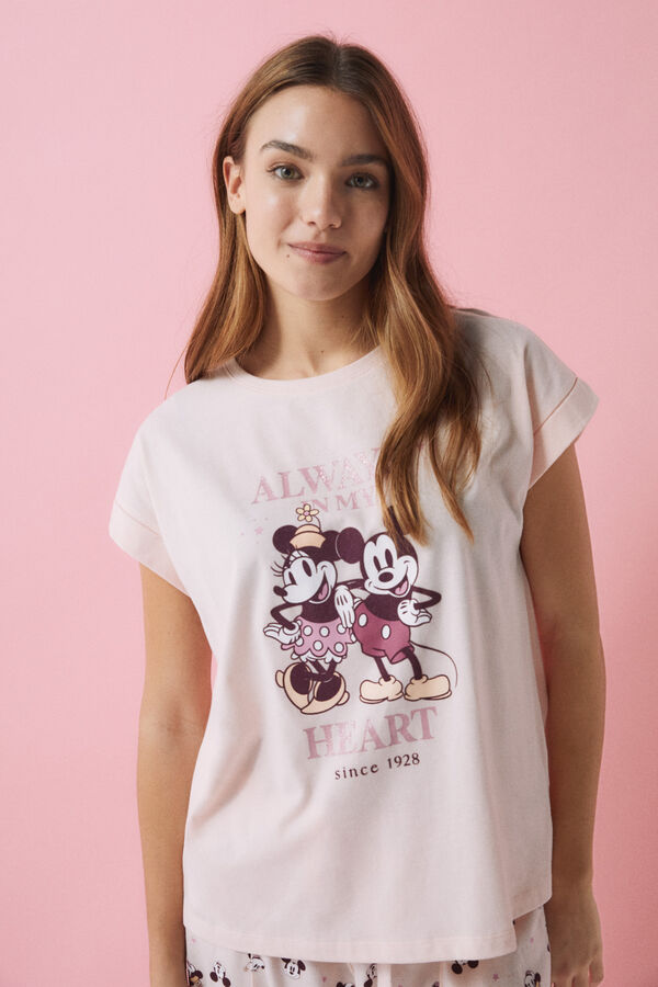 Womensecret Pijama algodón Mickey Mouse rosa rosa