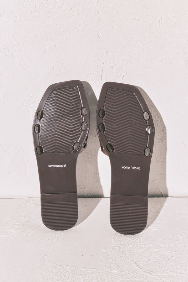 Women'secret Sandalias planas jelly caf&eacute; caf&eacute;