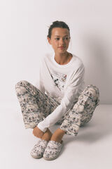 Women'secret Pantuflas para casa blancas de Mickey Mouse estampado