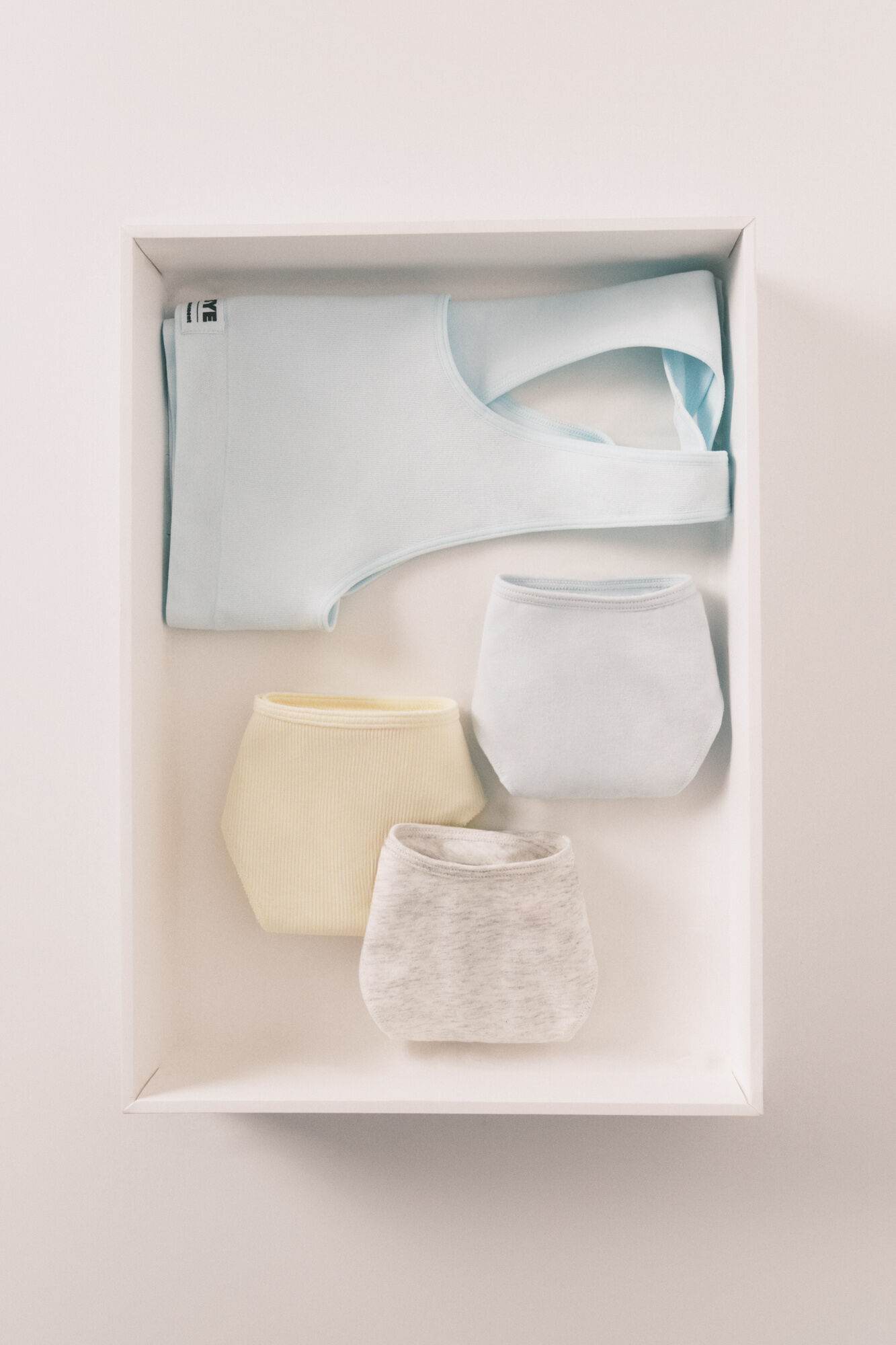 HI&BYE Pack 3 tangas de algod&oacute;n gris, amarillo, azul