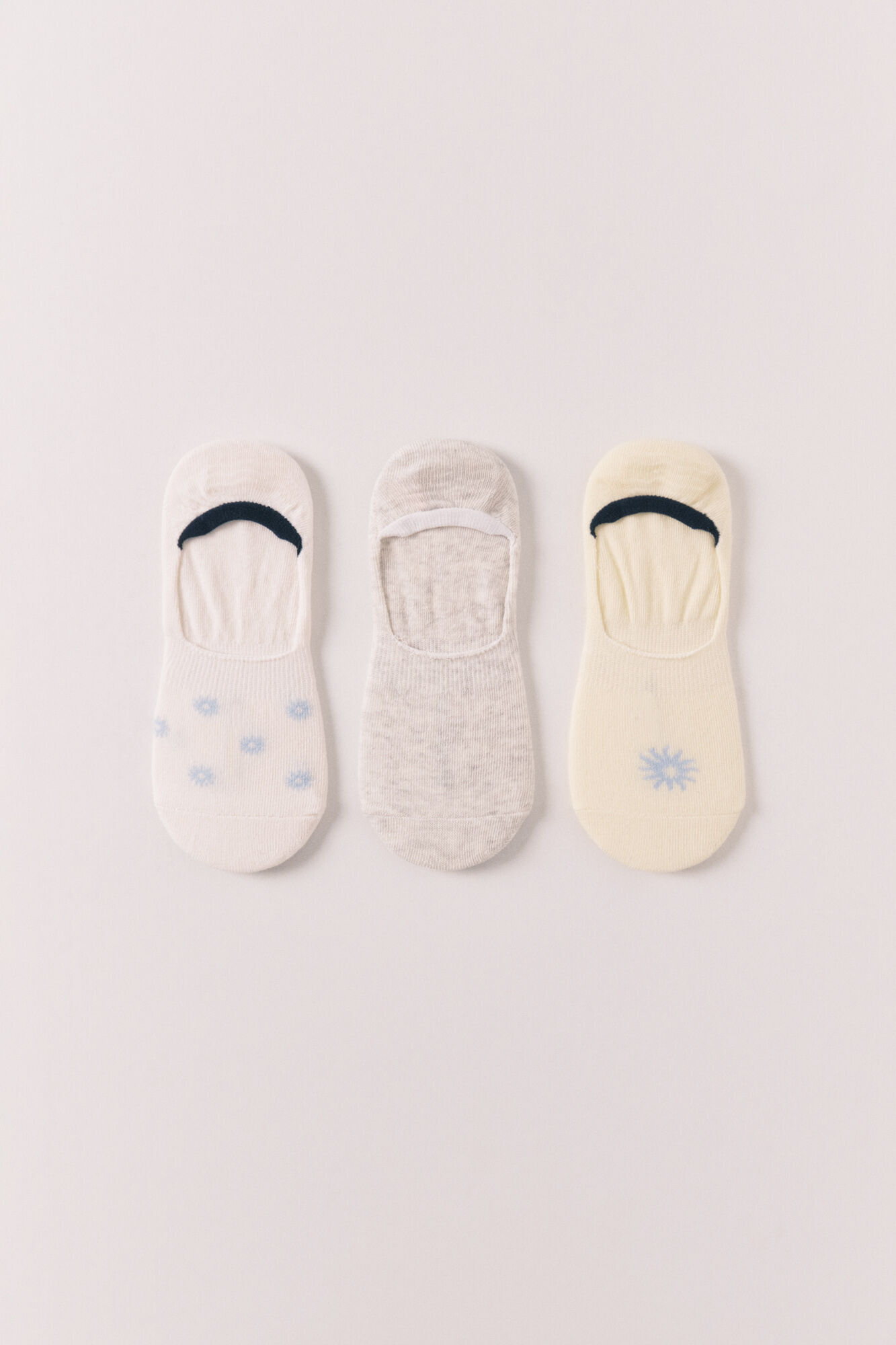 Women'secret Pack 3 calcetines invisibles estampados de soles variados