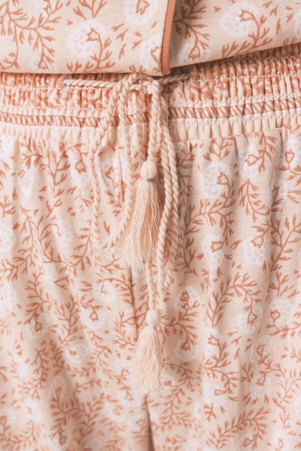Women'secret Pijama camisera 100% algodón con flores naranjas naranja