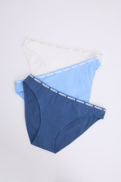 Womensecret Pack 3 bragas clásicas navy, azul, blanco blanco