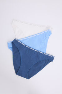 Womensecret Pack 3 bragas clásicas navy, azul, blanco blanco