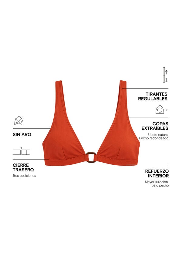 Women'secret Top bikini halter naranja naranja