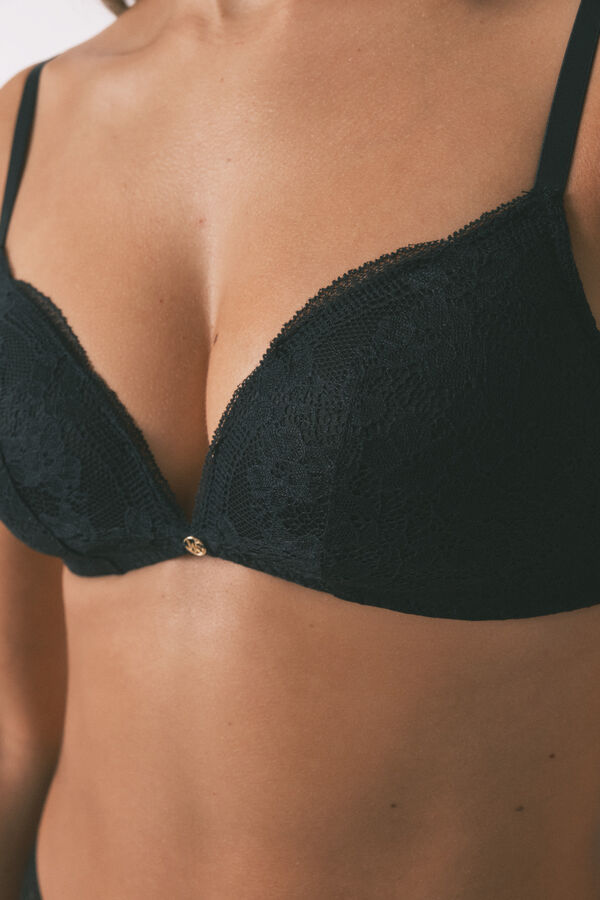 Women'secret Brasier triangular con relleno LOVELY en negro negro