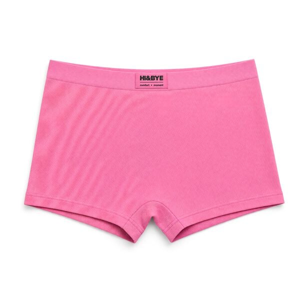 HI&BYE Panty b&oacute;xer seamless acanalado con logo rosa rosa