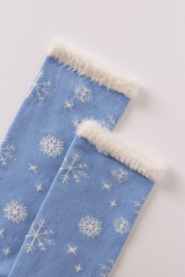 Women'secret Calcetines largos calcetines estampado azul