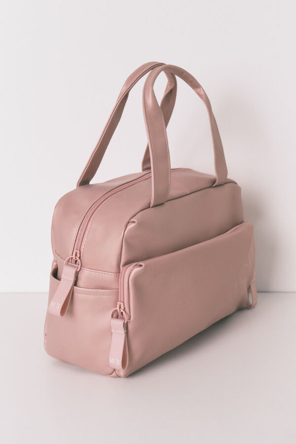 Womensecret Neceser grande de goma rosa metalizada rosa