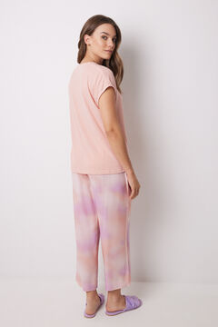 Womensecret Pijama capri estampado tiedye naranja naranja