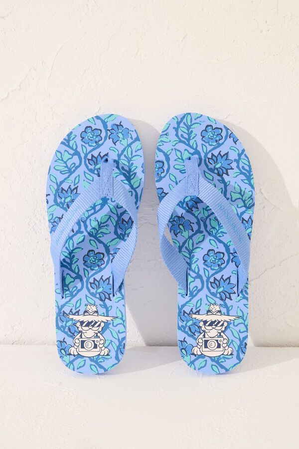 Womensecret Chanclas azules Garfield azul
