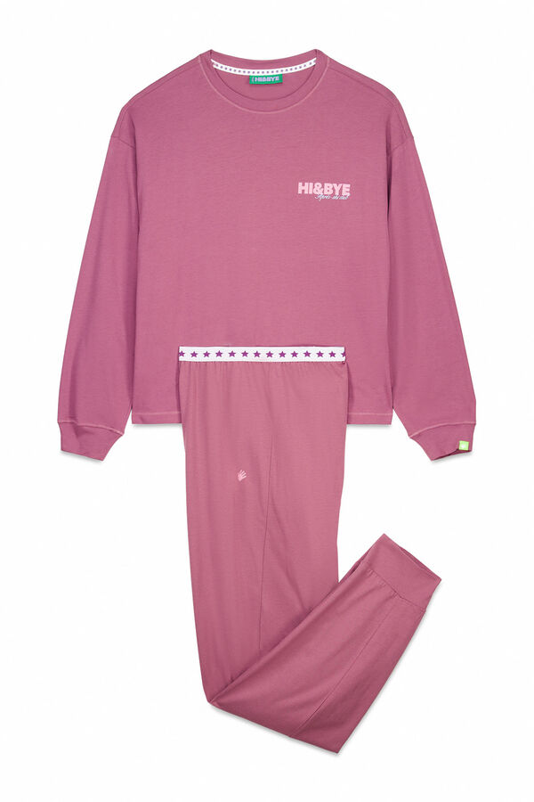 HI&BYE Conjunto largo aprés-ski rosa 100% algodón rosa