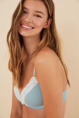 Womensecret LOVELY Brasier triangular relleno algodón azul azul