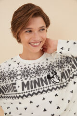 Womensecret Pijama larga polar Minnie Mouse blanco