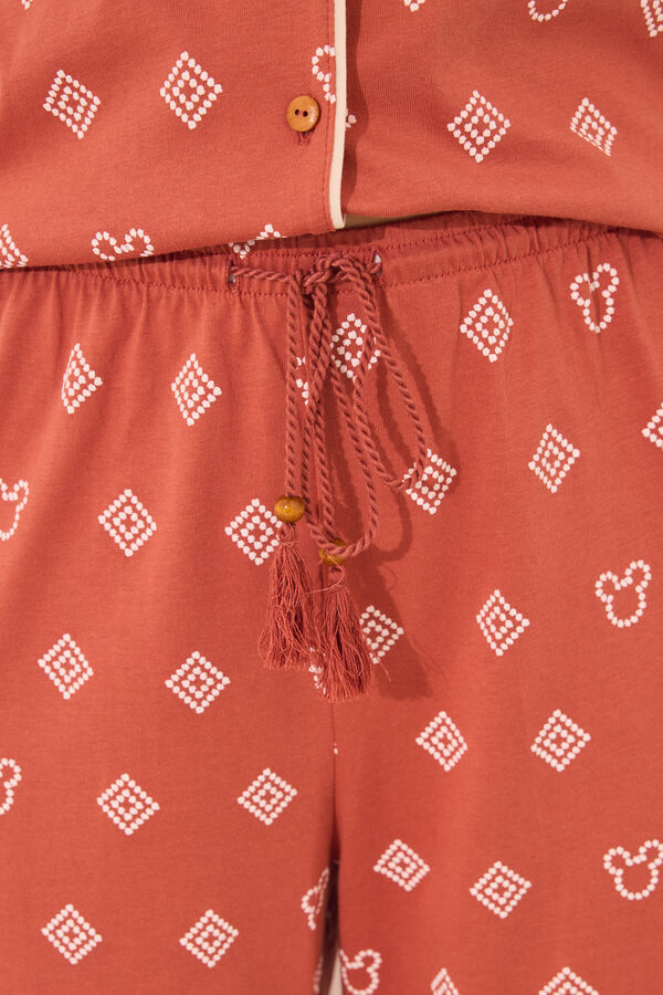 Womensecret Pijama camisera de Mickey Mouse 100% algodón naranja