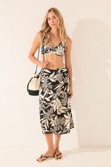Womensecret Pareo midi con estampado floral negro