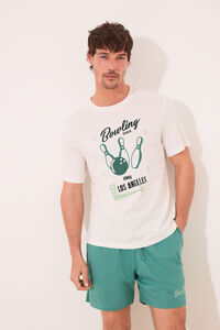 Womensecret Pijama corta de hombre 100% algodón "Bowling" verde