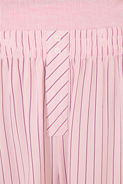 Womensecret Pijama larga de viscosa rayas con rayas alto rosa