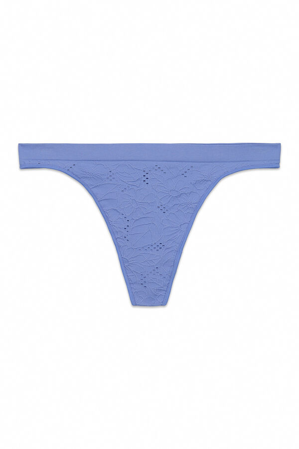 HI&BYE Tanga sin costuras floral azul azul