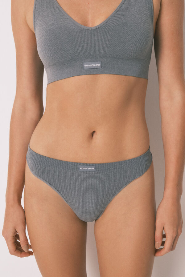 Womensecret Tanga sin costuras panty claro gris