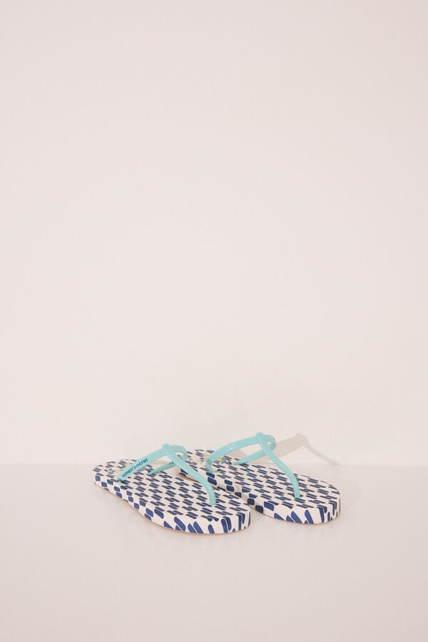 Womensecret Chanclas con estampado geométrico de Snoopy estampado