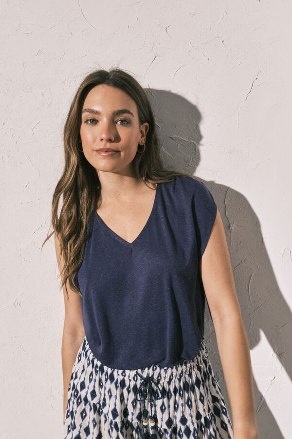 Women'secret Playera sin mangas azul azul
