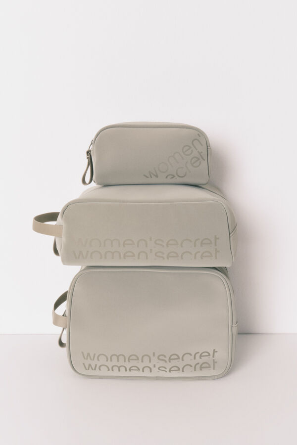 Womensecret Neceser grande de goma color caqui kaki