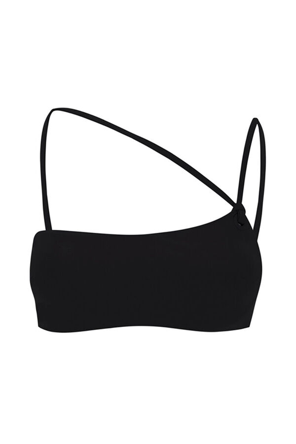 Womensecret Top de bikini asimétrico negro negro