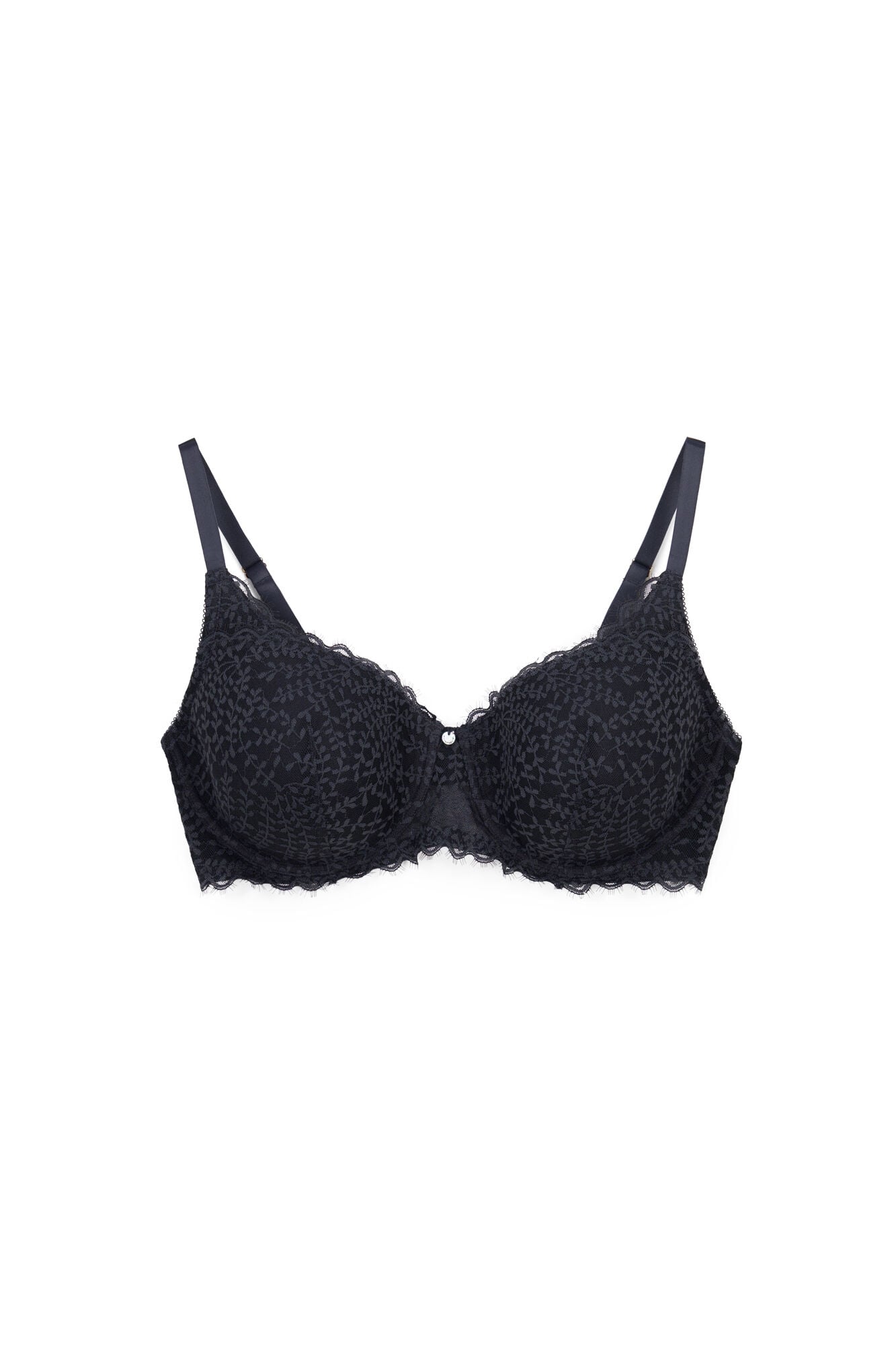 Women'secret Brasier balconette con relleno de encaje gris BEAUTIFUL
