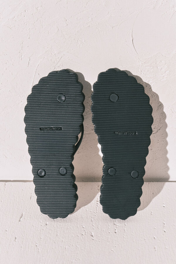 Women'secret Chanclas de dedo efecto ondas negras negro