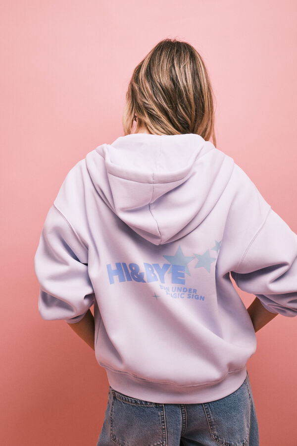 HI&BYE Sudadera con cierre y capucha lila morado/lila