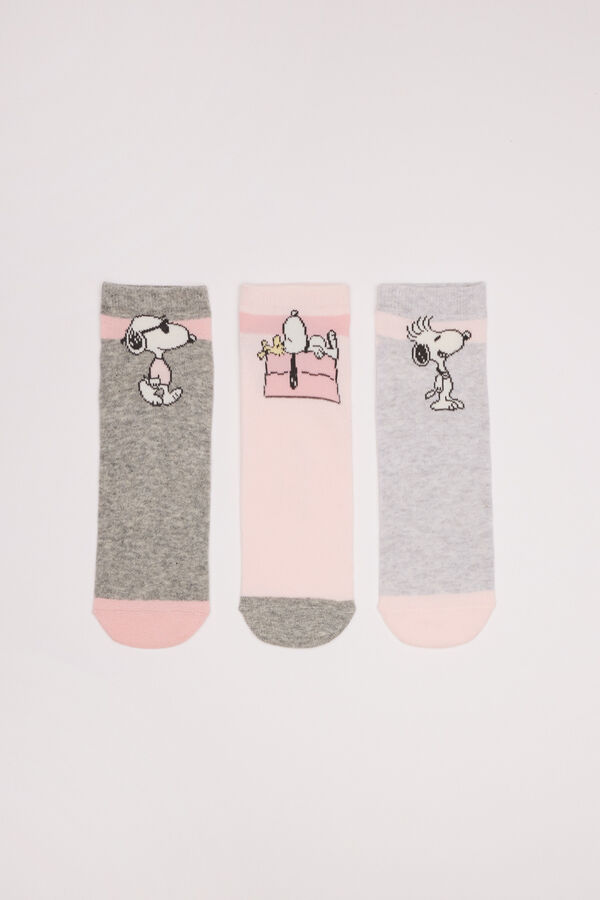 Women'secret Pack 3 calcetines cortos algod&oacute;n Snoopy estampado