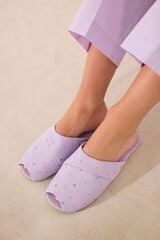Womensecret Pantuflas para casa de pedrería de color rosa lila morado/lila