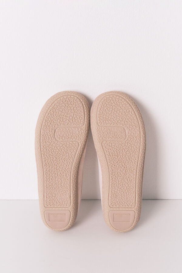 Womensecret Pantuflas para casa de velour rosa rosa