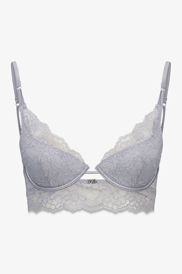 Women'secret Brasier push up GORGEOUS encaje gris gris
