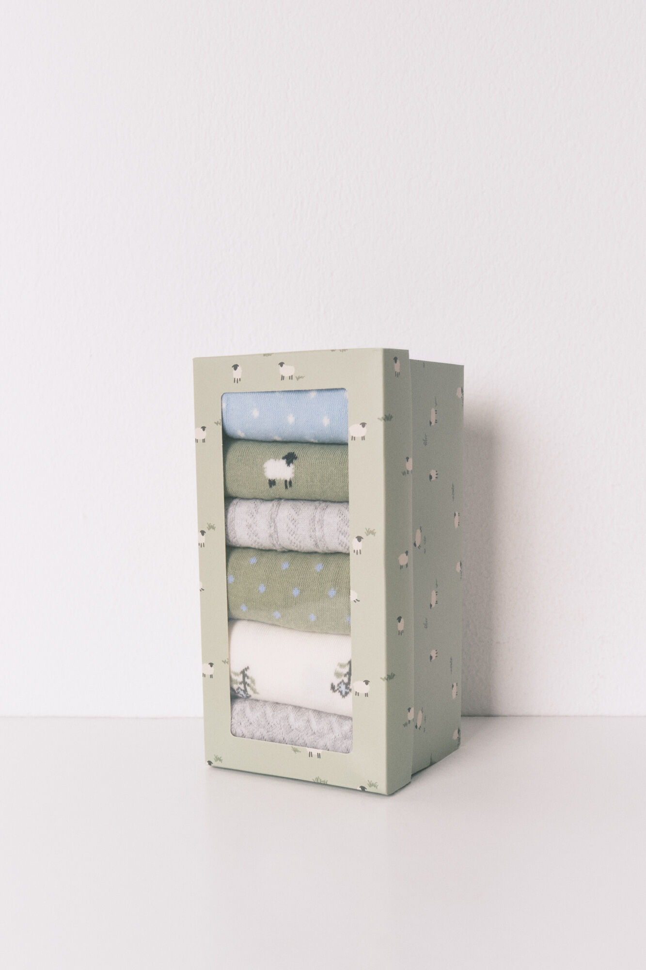 Women'secret Pack de 6 calcetines largos de algod&oacute;n con forma de oveja 