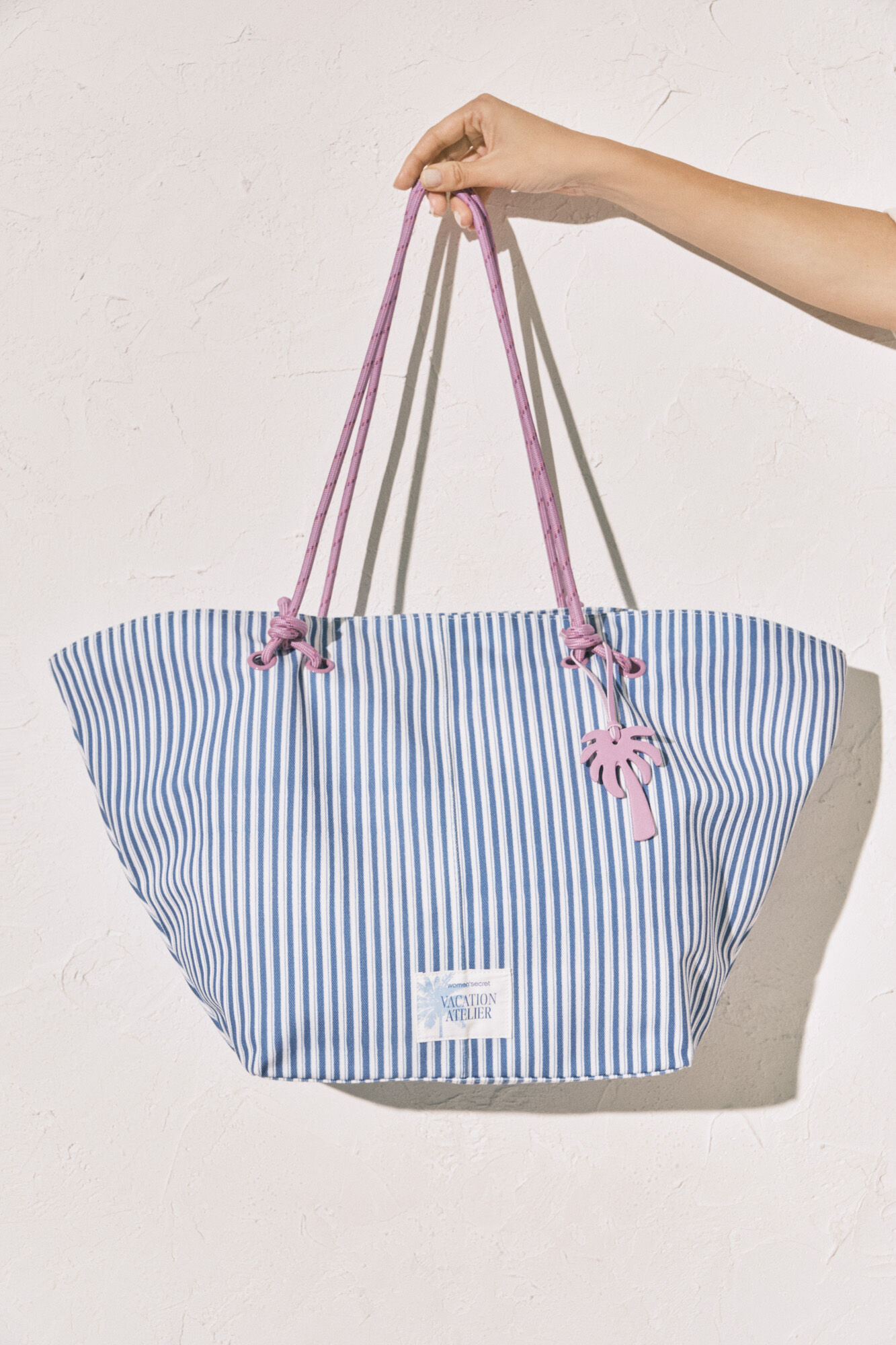Women'secret Bolsa shopper de lona y cuerda