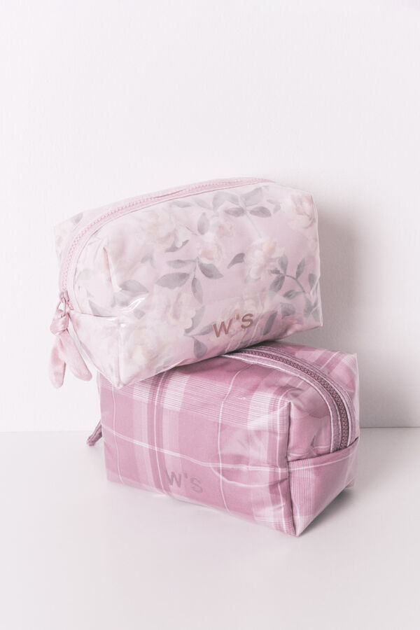 Womensecret Neceser con estampado de flores rosa mediano rosa