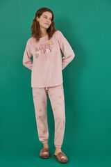 Womensecret Pijama polar rosa Manolo Bakes rosa