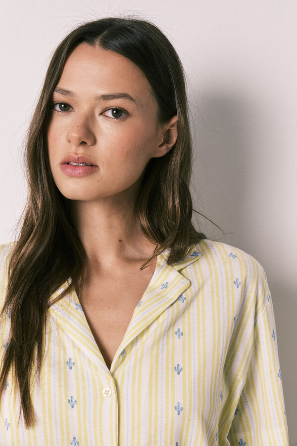 Women'secret Pijama corta camisera de algod&oacute;n amarillo amarillo