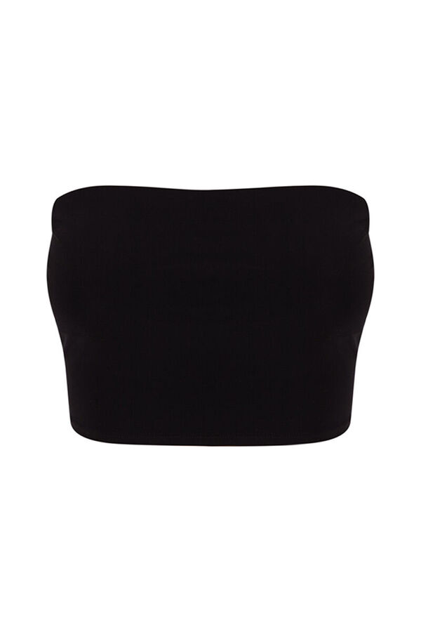 Womensecret Top corto bandeau negro negro